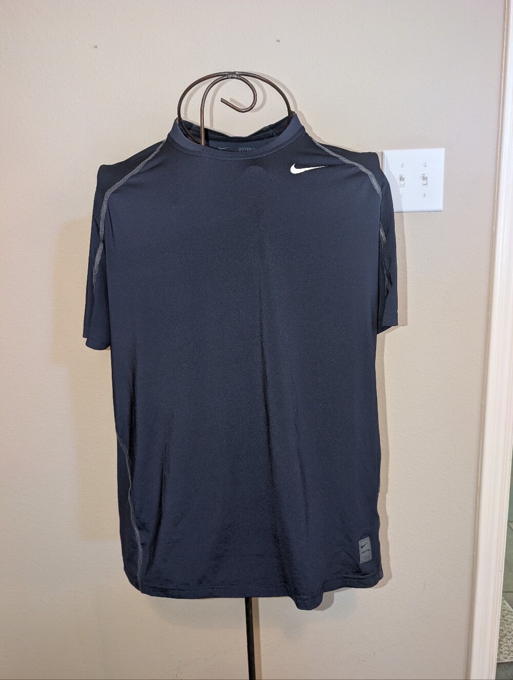 Nike Pro Navy Dri-FIT Athletic Tee with White Swoosh